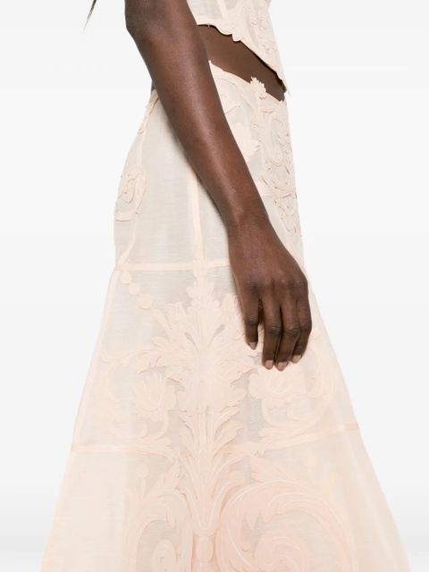 ZIMMERMANN floral-pattern midi skirt - Pink