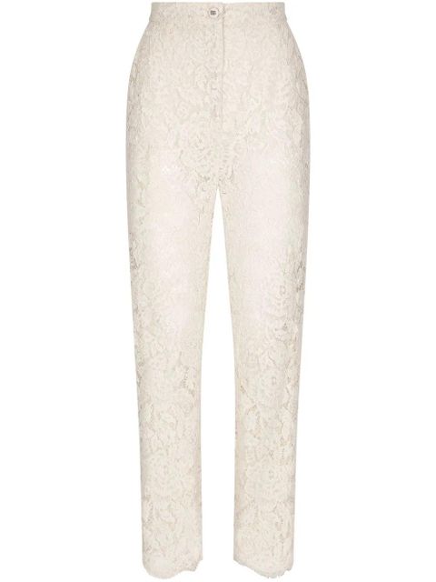 Dolce & Gabbana floral-lace trousers - White - zdjęcie produktu nr 1