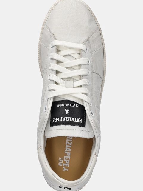 Patrizia Pepe sneakersy skórzane damskie kolor biały 2Z0063 L146 W408