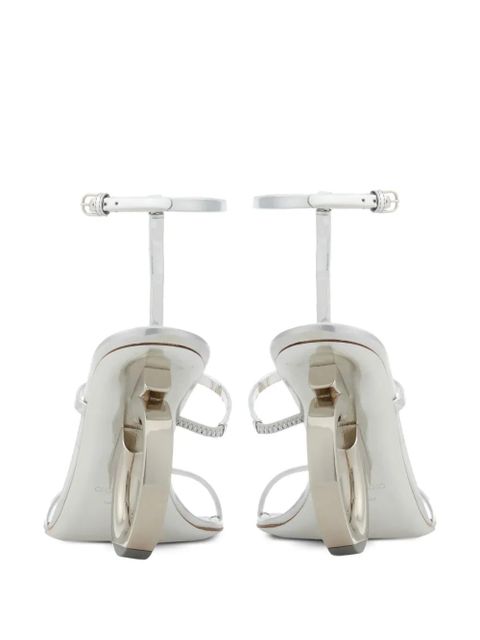 Ferragamo Elina 105mm metallic-finish sandals - Silver