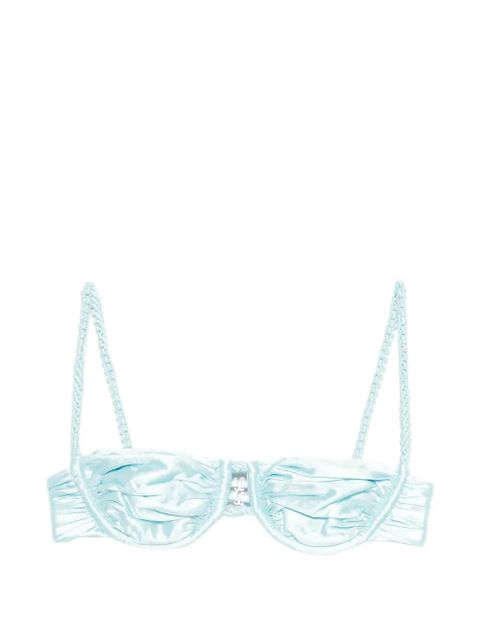 Isa Boulder ruched weave bikini top - Blue - zdjęcie produktu nr 1