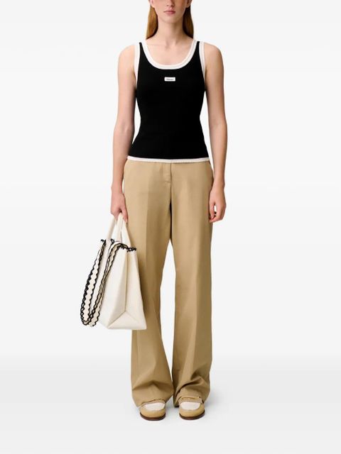 Claudie Pierlot ribbed contrast-trim tank top - Black - zdjęcie produktu nr 2