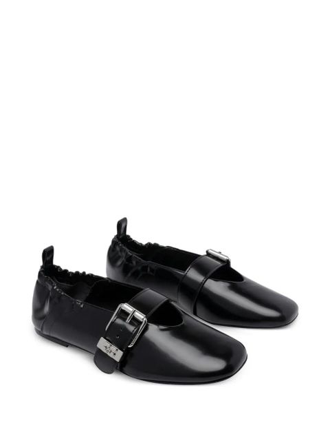 GANNI Sue buckle-detail ballet flats - Black - zdjęcie produktu nr 2