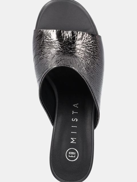 Miista klapki skórzane Talita damskie kolor szary na słupku E8_3844