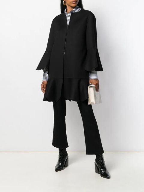 Valentino Garavani flared scalloped coat - Black - zdjęcie produktu nr 2
