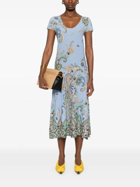 ETRO paisley-print midi dress - Blue