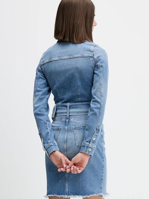 Karl Lagerfeld Jeans sukienka jeansowa kolor niebieski mini prosta A4W13001