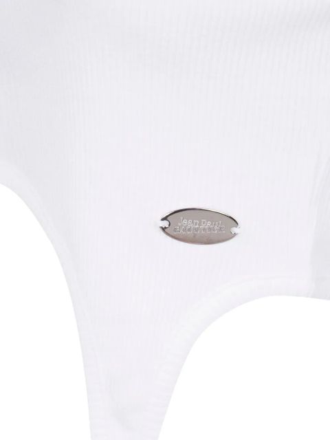 Jean Paul Gaultier ribbed-knit garter tank top - White - zdjęcie produktu nr 2