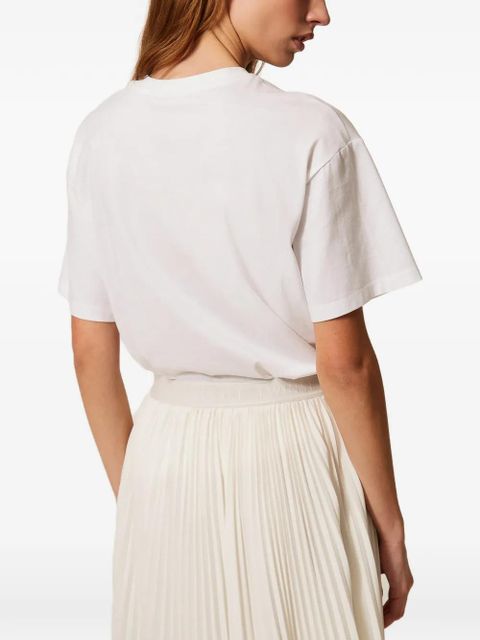 TWINSET printed embroidered T-shirt - White