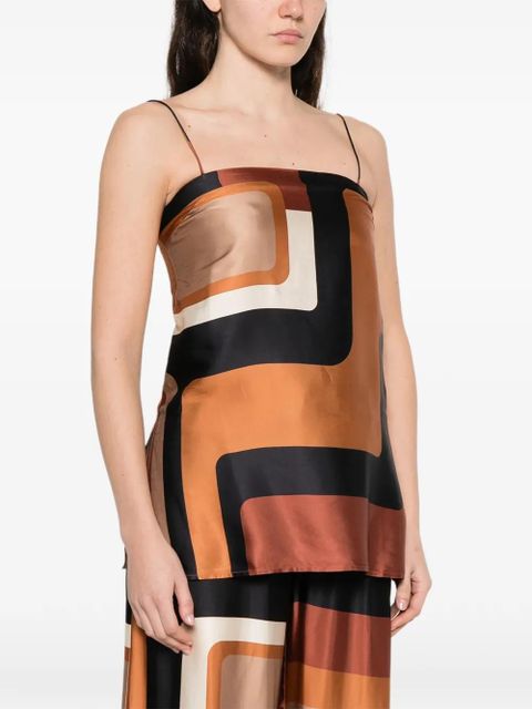 Faithfull the Brand Aina geometric-pattern blouse - Orange