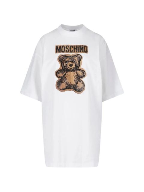 Moschino Teddy Bear logo-print T-shirt mini dress - White - zdjęcie produktu nr 1