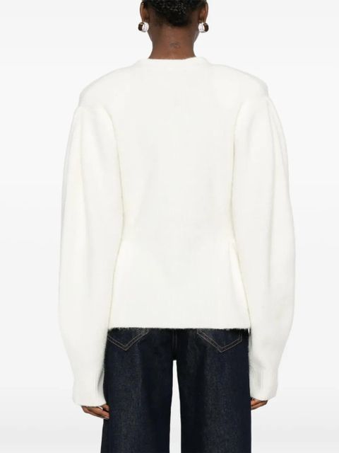ROTATE BIRGER CHRISTENSEN peplum V-neck cardigan - White