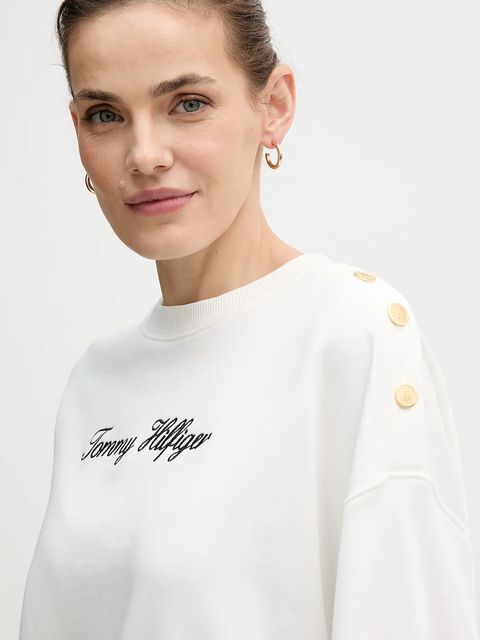 Tommy Hilfiger bluza bawełniana damska kolor biały z nadrukiem WW0WW48783