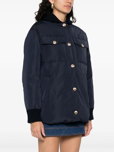SANDRO collared bomber jacket - Blue