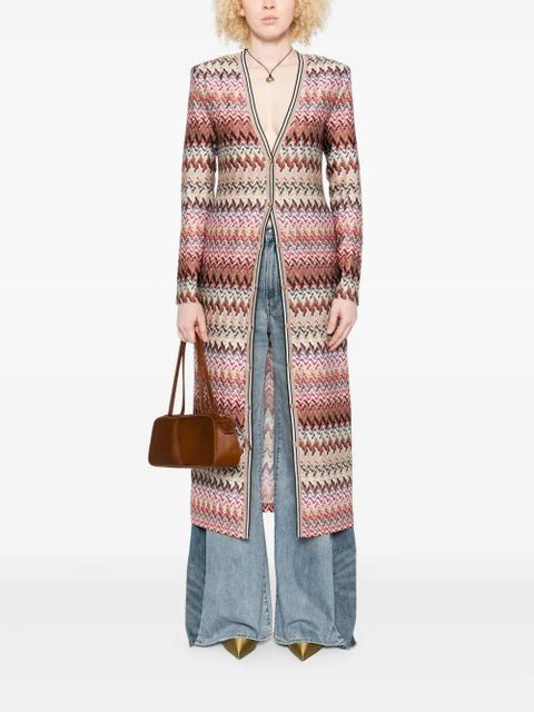 Missoni zigzag-pattern cardi-coat - Pink