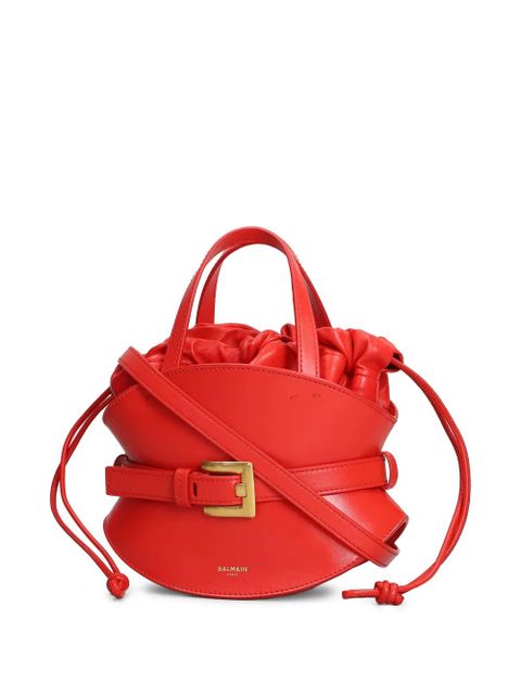 Balmain buckled drawstring tote bag - Red