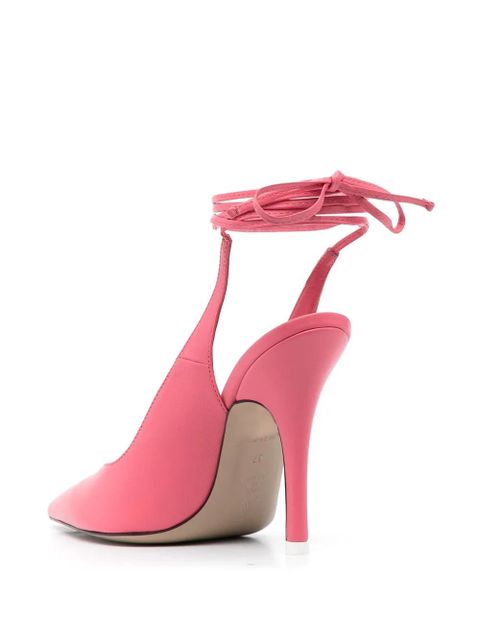 The Attico strap-detail pointed-toe pumps - Pink