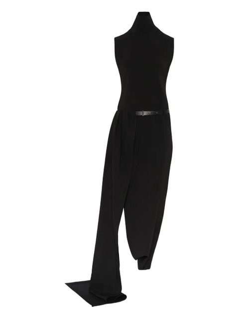 Jean Paul Gaultier draped belted midi dress - Black - zdjęcie produktu nr 1