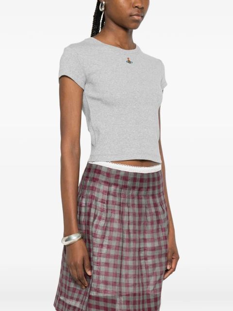 Vivienne Westwood logo-embroidered T-shirt - Grey