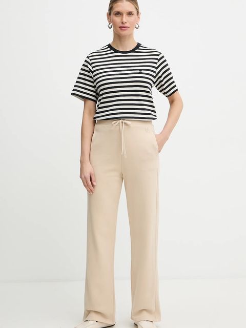 Weekend Max Mara spodnie dresowe VOLIERA damskie kolor beżowy gładkie 2615781021600 - zdjęcie produktu nr 2