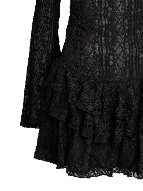 Free People ruffled lace mini dress - Black - zdjęcie produktu nr 2