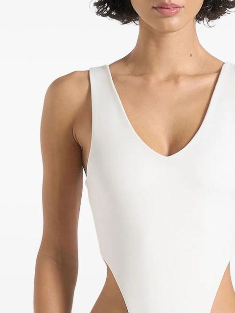 Manière De Voir Noa V-Neck bodysuit - White