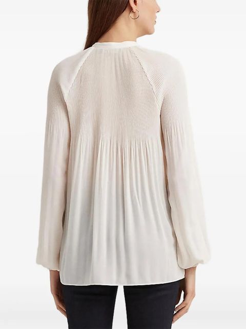 Lauren Ralph Lauren pleated long-sleeve blouse - Neutrals