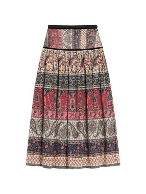 Valentino Garavani Voyage Imaginaire-print muslin midi skirt - Neutrals - zdjęcie produktu nr 1