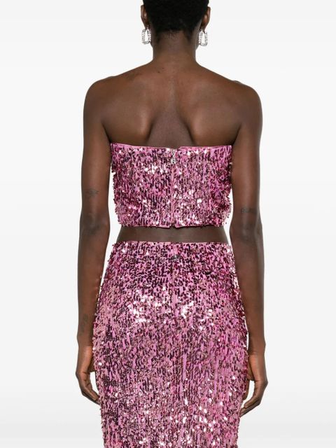 ROTATE BIRGER CHRISTENSEN sequined bandeau top - Pink