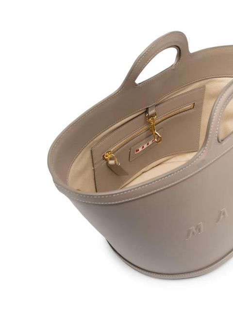 Marni large Tropicalia leather tote bag - Brown