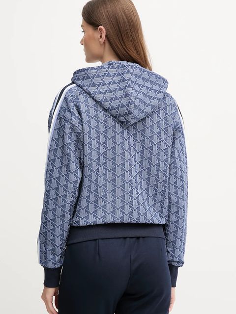 Lacoste bluza damska kolor granatowy z kapturem wzorzysta SF7606 - zdjęcie produktu nr 2
