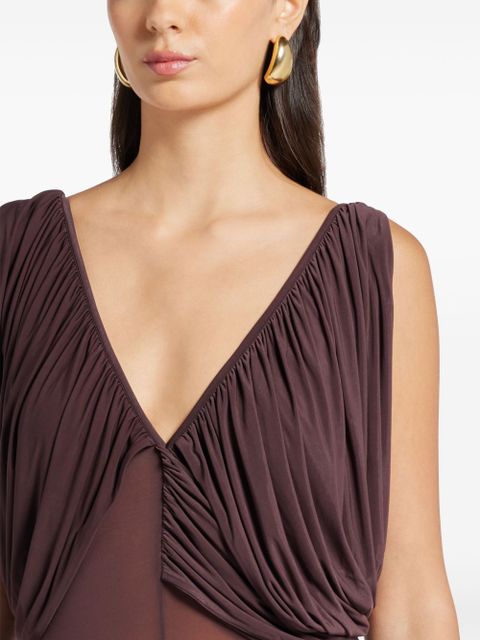 Magda Butrym ruched bodysuit - Purple