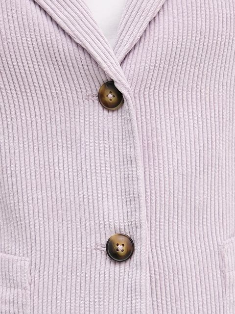 United Colors of Benetton marynarka sztruksowa kolor fioletowy jednorzędowa gładka 2Q5GDW03I