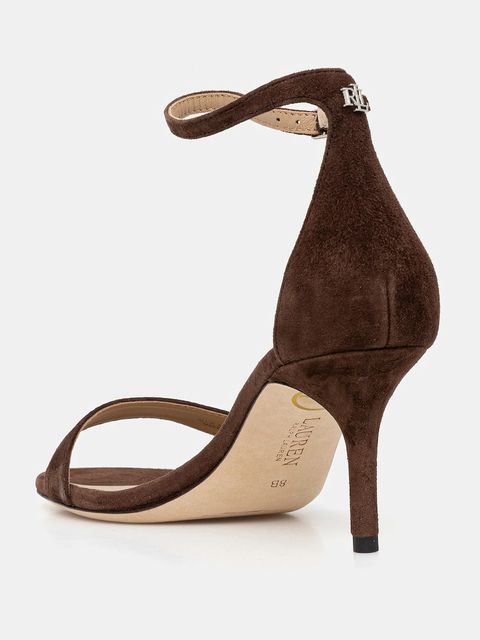 Lauren Ralph Lauren sandały zamszowe Allie Mid kolor brązowy 802959175011 - zdjęcie produktu nr 2
