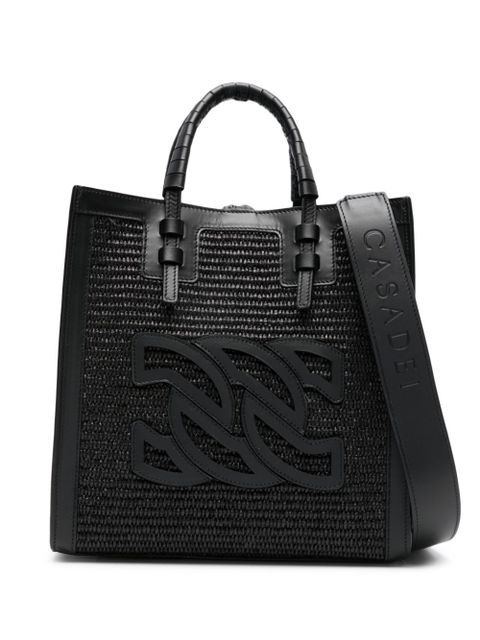 Casadei Beaurivage raffia tote bag - Black - zdjęcie produktu nr 1