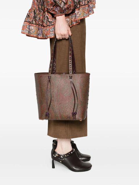 ETRO paisley-pattern braided-handle tote bag - Brown - zdjęcie produktu nr 2