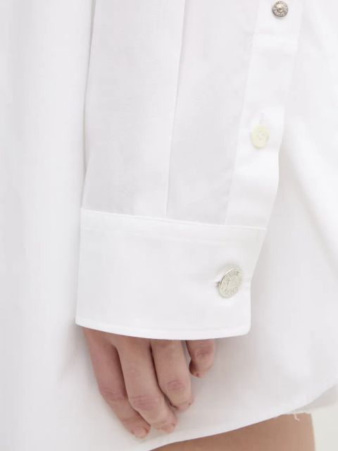 Moschino Jeans koszula bawełniana damska kolor beżowy relaxed z kołnierzykiem klasycznym 0209 3227