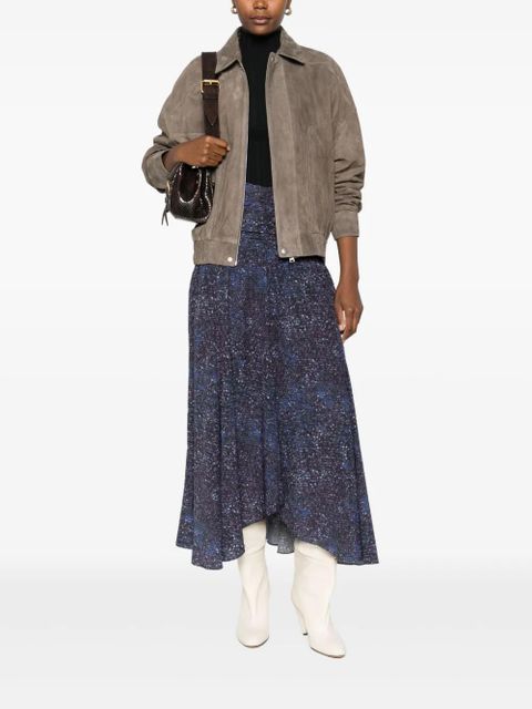 ISABEL MARANT Syana gathered-print skirt - Blue