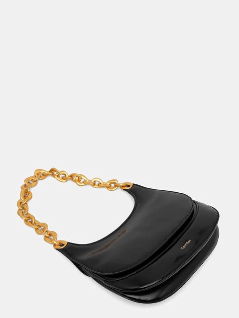 Calvin Klein torebka skórzana kolor czarny LV04F3403G