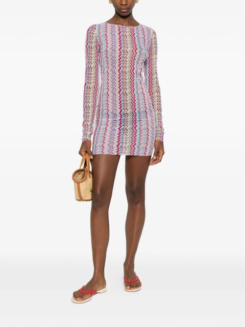 Missoni chevron-pattern mini dress - White - zdjęcie produktu nr 2
