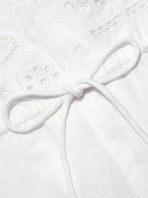 Self-Portrait lace-trim playsuit - White