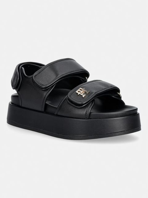 Tommy Hilfiger sandały na platformie damskie skórzane LEATHER SPORTY PLATFORM SANDAL - zdjęcie produktu nr 1