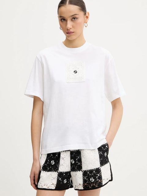 Karl Lagerfeld Jeans t-shirt bawełniany damski kolor biały A2W17096 - zdjęcie produktu nr 1