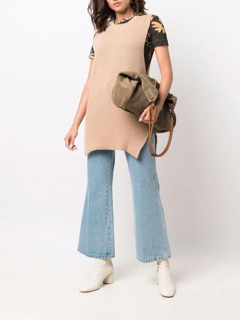 Nanushka oversized ribbed-knit vest - Neutrals