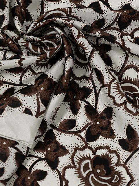 Weekend Max Mara apaszka jedwabna ONESTO damska kolor czarny wzorzysta 2525546094600 - zdjęcie produktu nr 2