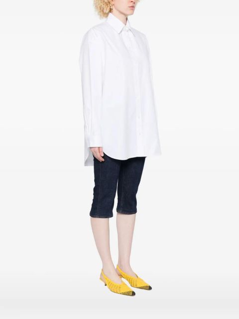 Jacquemus long-sleeve curved-hem shirt - White
