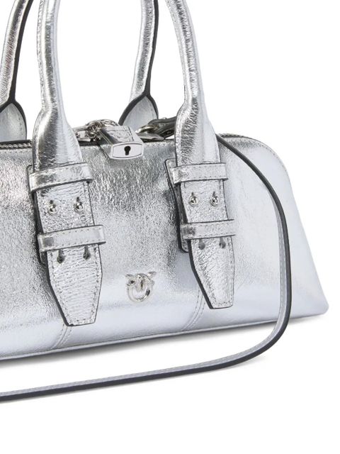 PINKO buckle handle tote bag - Silver