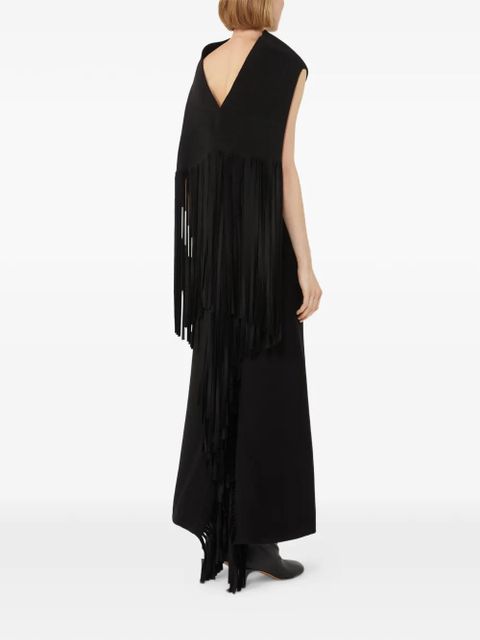 Max Mara fringed dress - Black