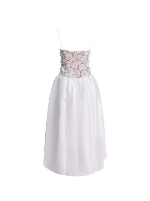Self-Portrait lace-detail midi dress - White - zdjęcie produktu nr 2