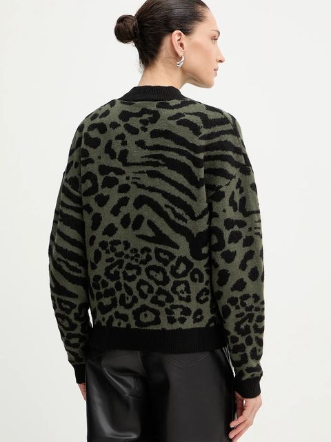 Morgan sweter damski kolor zielony z półgolfem MFELIXA